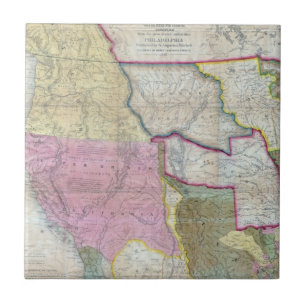 Vintage Map of The Western United States (1846) Tile