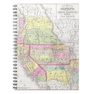 Vintage Map of The Western United States (1853) Notebook