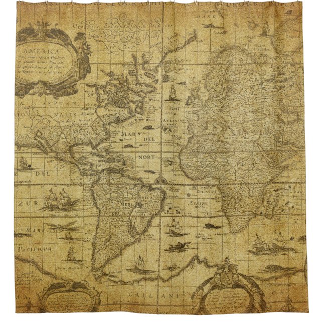 vintage map of the world 1635 (Front)
