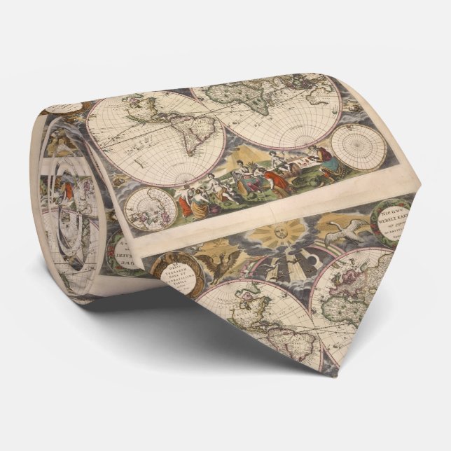 Vintage Map of The World (1672) Tie (Rolled)