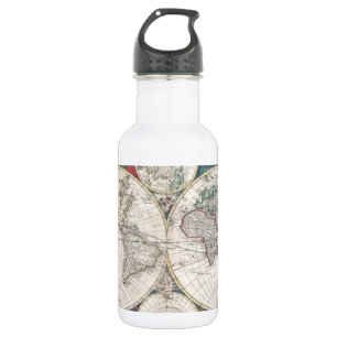 Vintage Map of The World (1685) 532 Ml Water Bottle