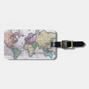 Vintage Map of The World (1780) Luggage Tag