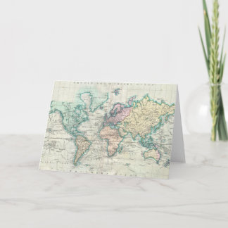 Vintage Map of The World (1801) Card