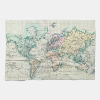 Vintage Map of The World (1801) Kitchen Towel