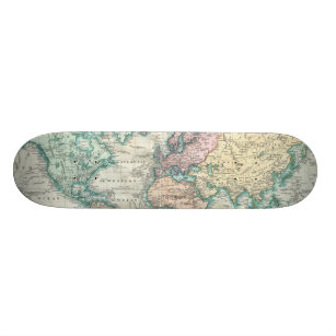 Vintage Map of The World (1801) Skateboard