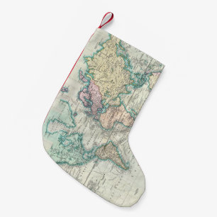 Vintage Map of The World (1801) Small Christmas Stocking
