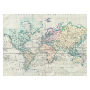 Vintage Map of The World (1801) Tablecloth