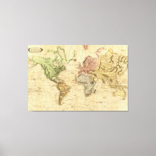 Vintage Map of The World (1831) Canvas Print