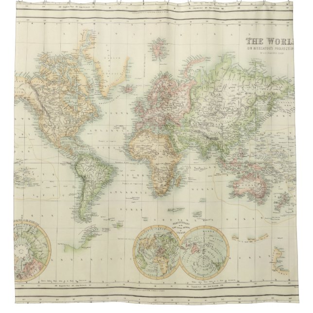 Vintage Map of The World (1872) (Front)