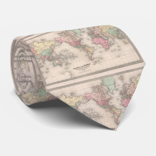 Vintage Map of The World (1874) Tie