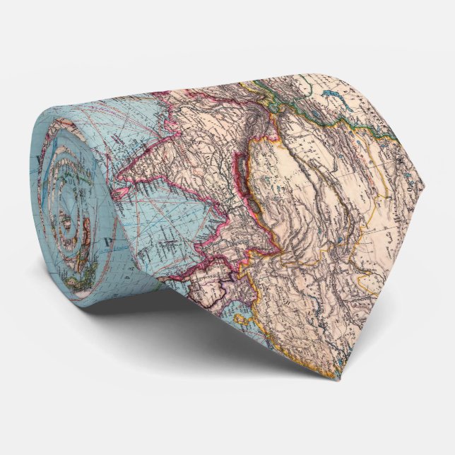 Vintage Map of The World (1897) Tie (Rolled)