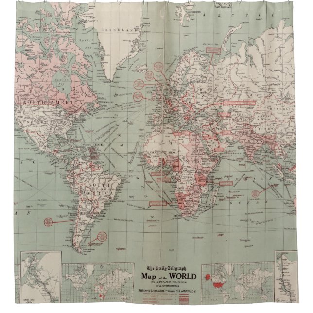 Vintage Map of The World (1918) (Front)