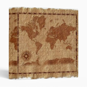 Vintage Map of the World Avery Binder
