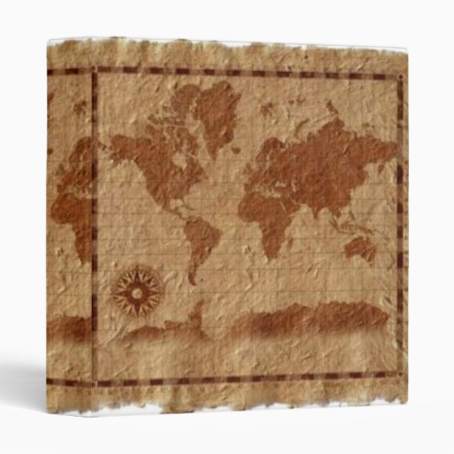 Vintage Map of the World Avery Binder (Front/Spine)