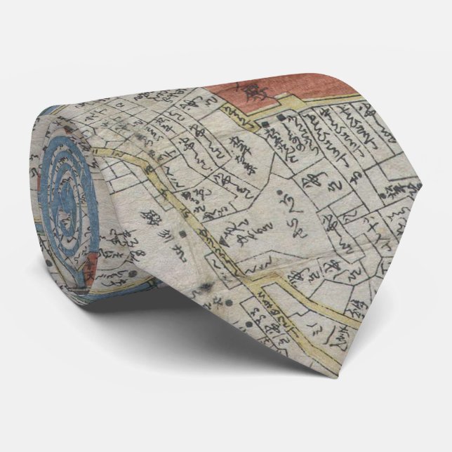 Vintage Map of Tokyo Japan (1850) Tie (Rolled)