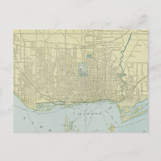 Vintage Map of Toronto (1901) Postcard (Front)