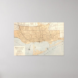 Vintage Map of Toronto (1906) Canvas Print