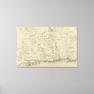 Vintage Map of Toronto Canada (1880) Canvas Print