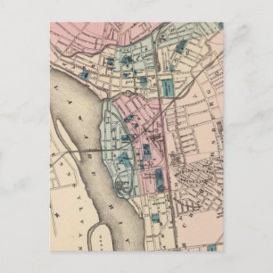 Vintage Map of Trenton NJ (1872) Postcard