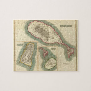 Vintage Map of Various Islands of The Caribbean Jigsaw Puzzle