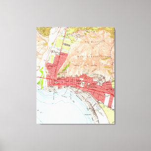 Vintage Map of Ventura California (1951) Canvas Print
