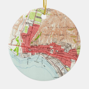 Vintage Map of Ventura California (1951) Ceramic Ornament