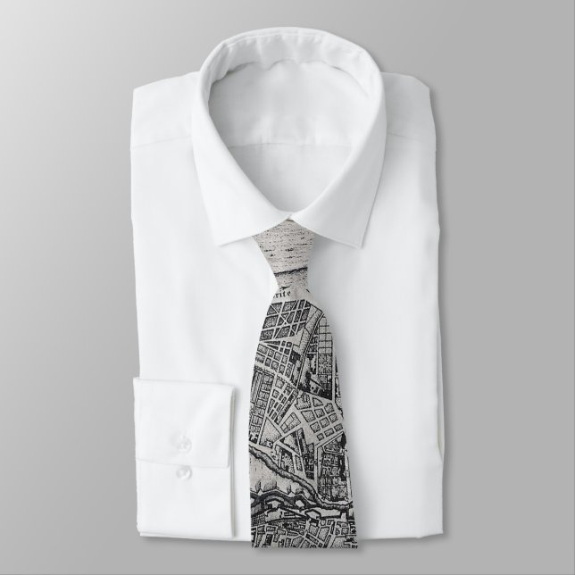 Vintage Map of Vienna Austria (1780) Tie (Tied)