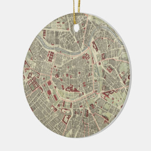 Vintage Map of Vienna Austria (1883) Ceramic Ornament