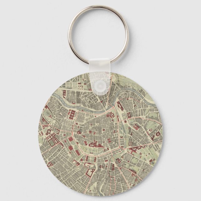 Vintage Map of Vienna Austria (1883) Keychain (Front)