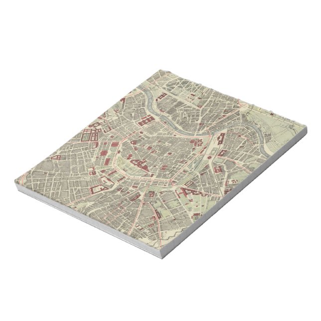 Vintage Map of Vienna Austria (1883) Notepad (Rotated)
