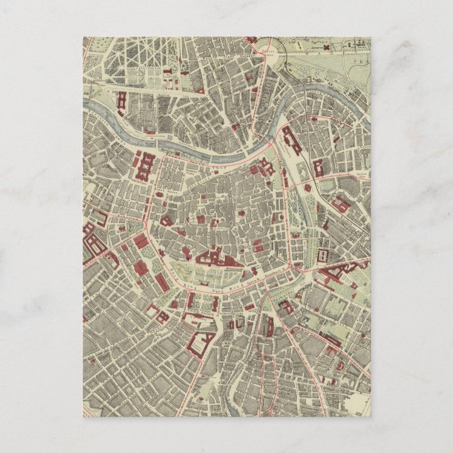 Vintage Map of Vienna Austria (1883) Postcard (Front)