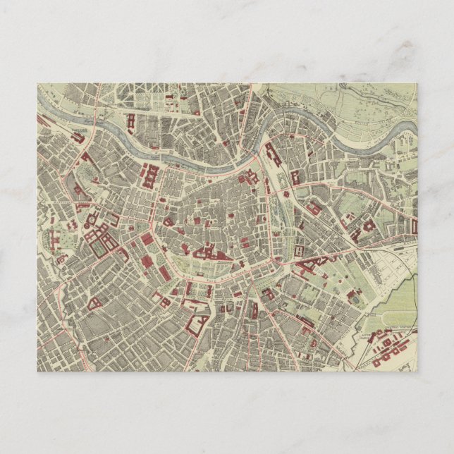 Vintage Map of Vienna Austria (1883) Postcard (Front)