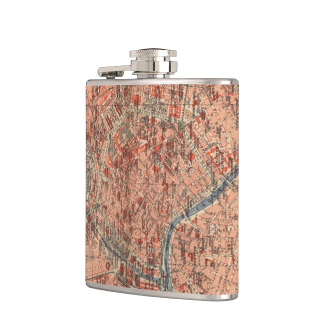 Vintage Map of Vienna Austria (1920) Hip Flask (Left)