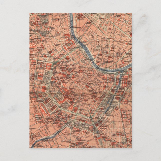 Vintage Map of Vienna Austria (1920) Postcard (Front)