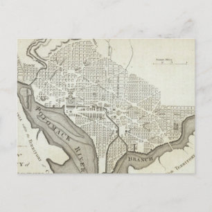 Vintage Map of Washington D.C. (1794) Postcard