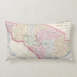 Vintage Map of Washington D.C. (1864) Lumbar Pillow