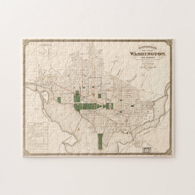 Vintage Map of Washington DC (1876) Jigsaw Puzzle (Horizontal)
