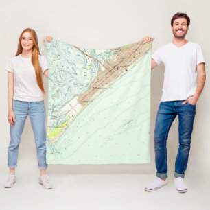 Vintage Map of Wildwood NJ (1955) Fleece Blanket