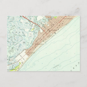 Vintage Map of Wildwood NJ (1955) Postcard