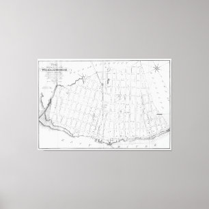 Vintage Map of Williamsburg Brooklyn (1827) Canvas Print