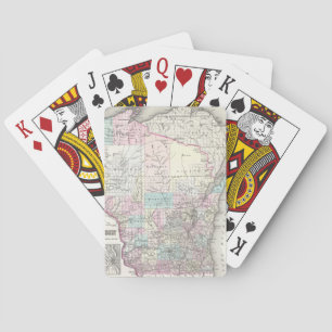 Vintage Map of Wisconsin (1855) Playing Cards