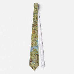 Vintage Map of Yellowstone National Park (1898) Tie