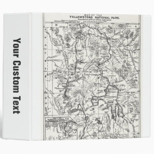 Vintage Map of Yellowstone National Park Binder