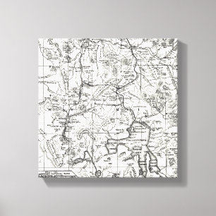 Vintage Map of Yellowstone National Park Canvas Print