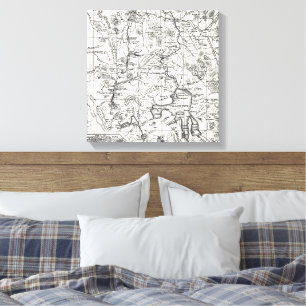 Vintage Map of Yellowstone National Park Canvas Print