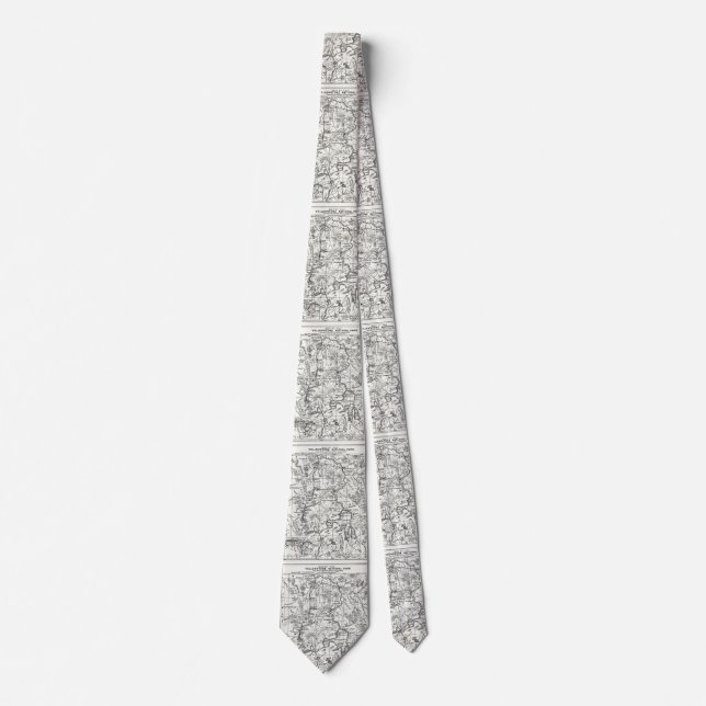 Vintage Map of Yellowstone National Park Tie (Front)