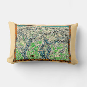 Vintage Map of Yosemite  Lumbar Pillow