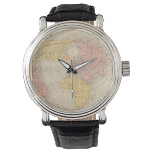Vintage map old world antique globe hipster watch
