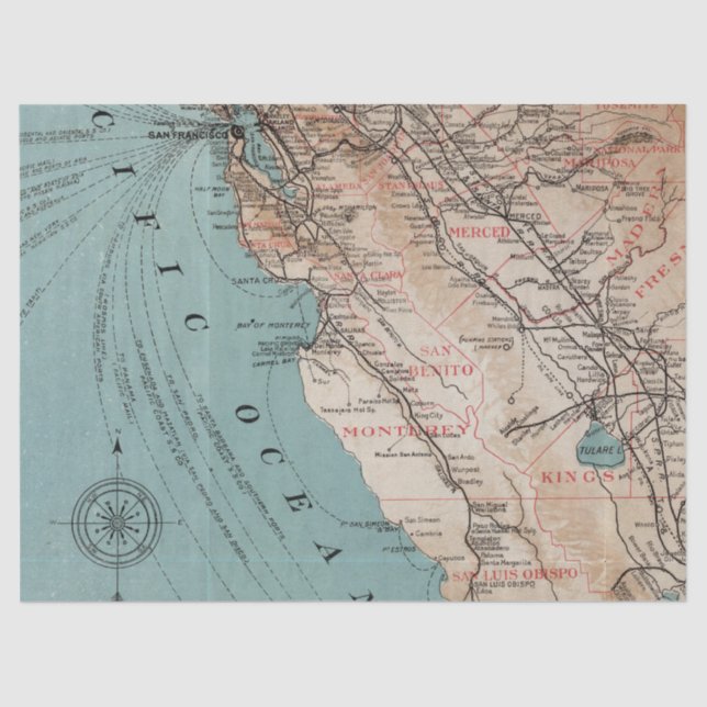Vintage Map Series Design  6 Tissue Paper (Front)