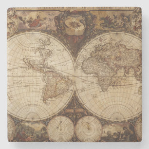 Vintage Map Stone Coaster